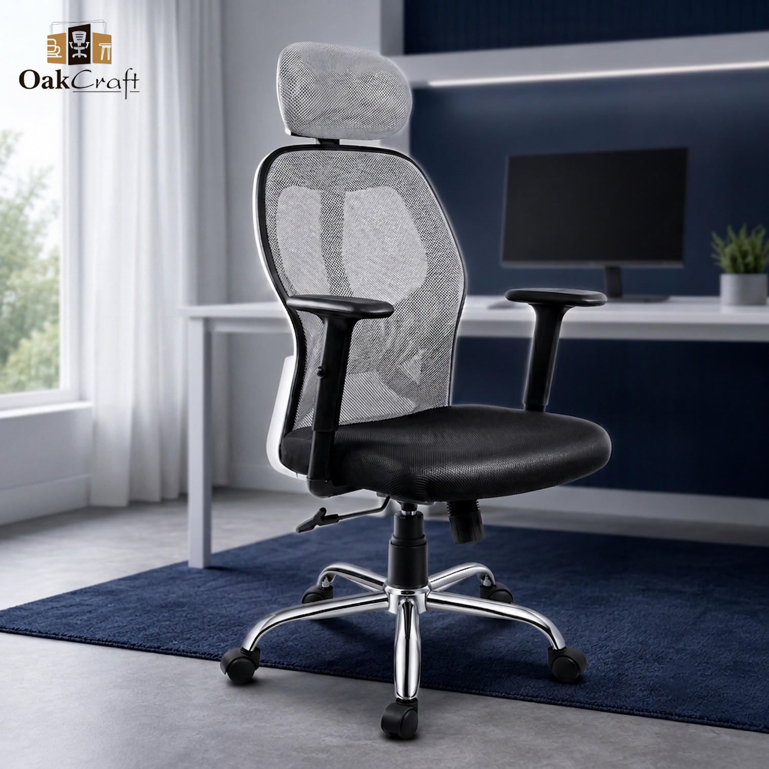 Image of Vergo Inspire High Back Ergonomic Chair, 1D Armrests, Metal Base, Home, Desk, Study Mesh Office Adjustable Arm Chair (Black, DIY(Do-It-Yourself))