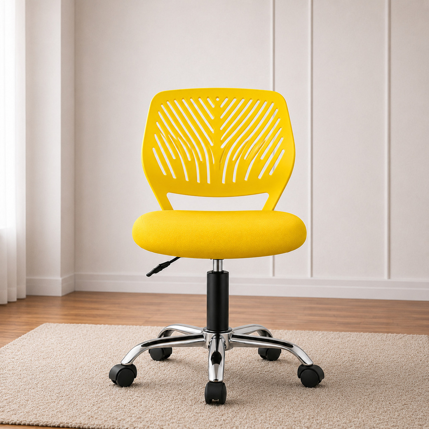 Image of pace seating Home and Office Y Mesh Chair, High Back Mesh Ergonomic with Adjustable Armrests Nylon Office Conference Chair (Black, Optional Installation Available)