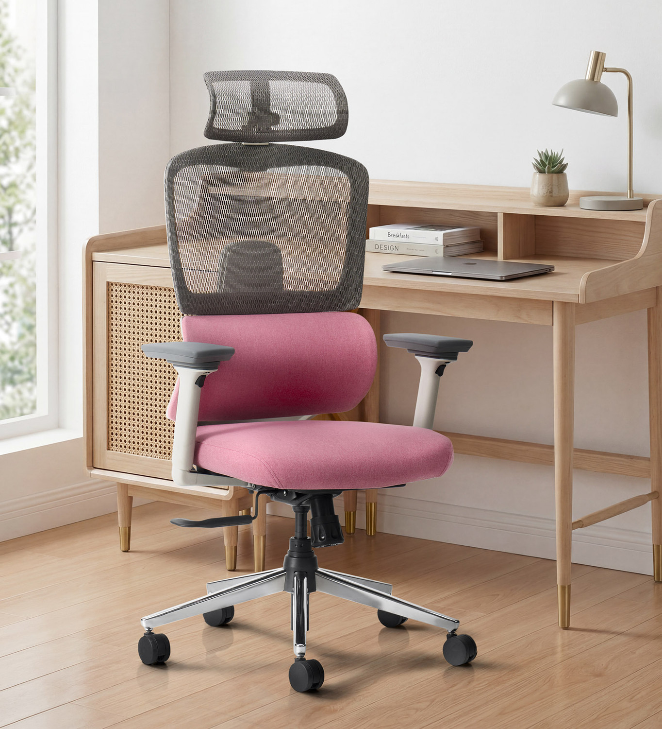 Image of Da URBAN Beatle Grey High Back Mesh Office Executive Chair (Grey, Optional Installation Available)