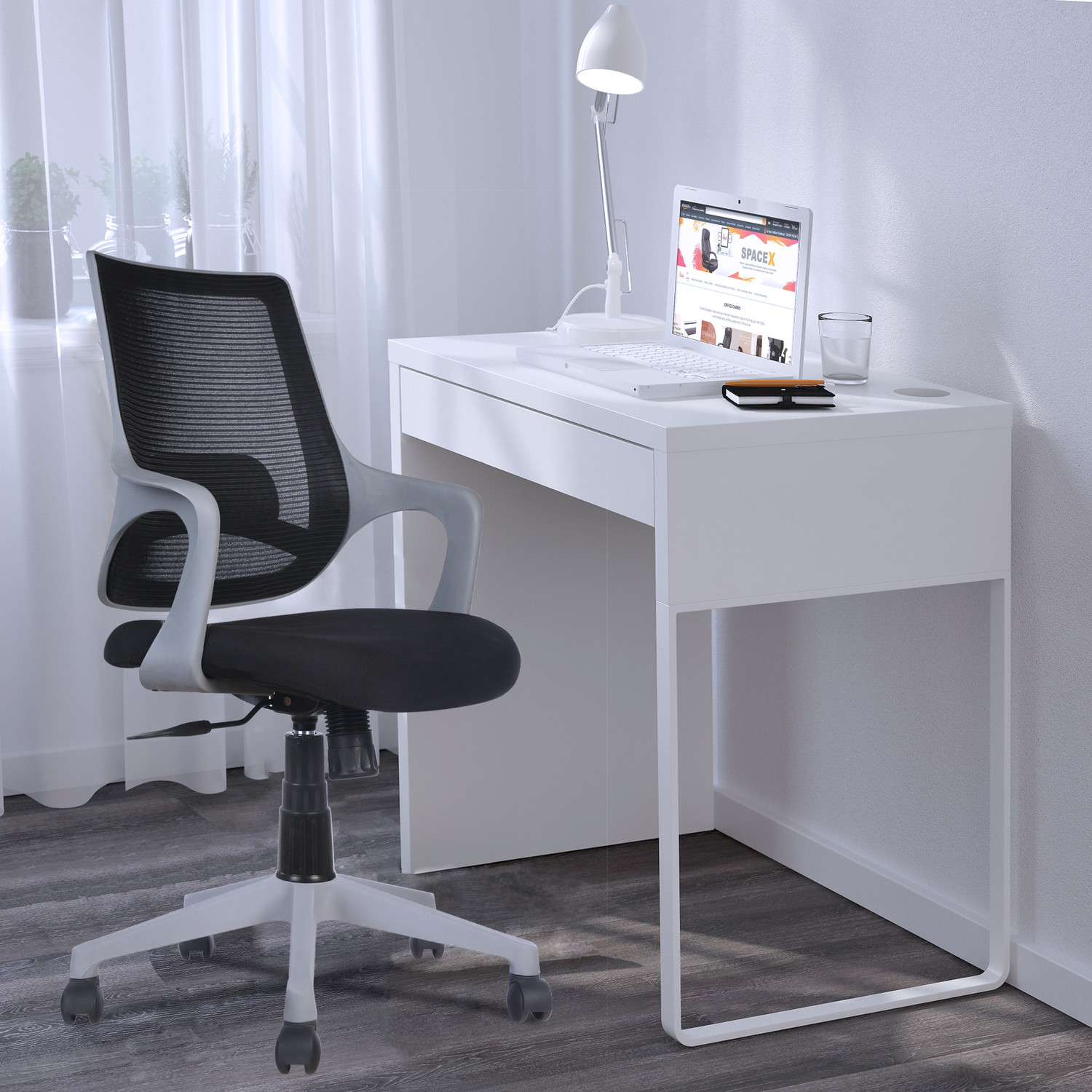 Image of Furnix NA Office Adjustable Arm Chair (Sliver, White, DIY(Do-It-Yourself))