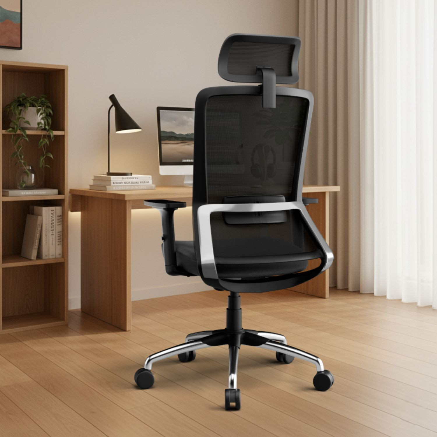 Image of Vergo Inspire High Back Ergonomic Chair, 1D Armrests, Metal Base, Home, Desk, Study Mesh Office Adjustable Arm Chair (Black, DIY(Do-It-Yourself))