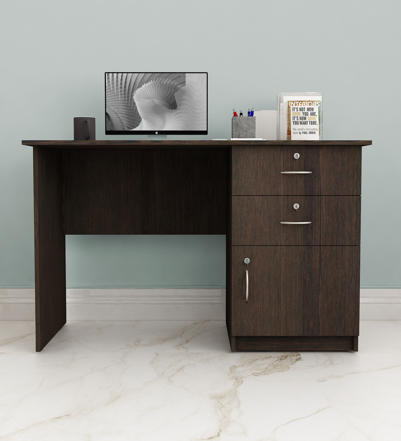 Image of SPACEX Prime Multipurpose Study /Home /Office Table Engineered Wood Multipurpose Table (Free Standing, Finish Color - Dark Wenge, Knock Down)