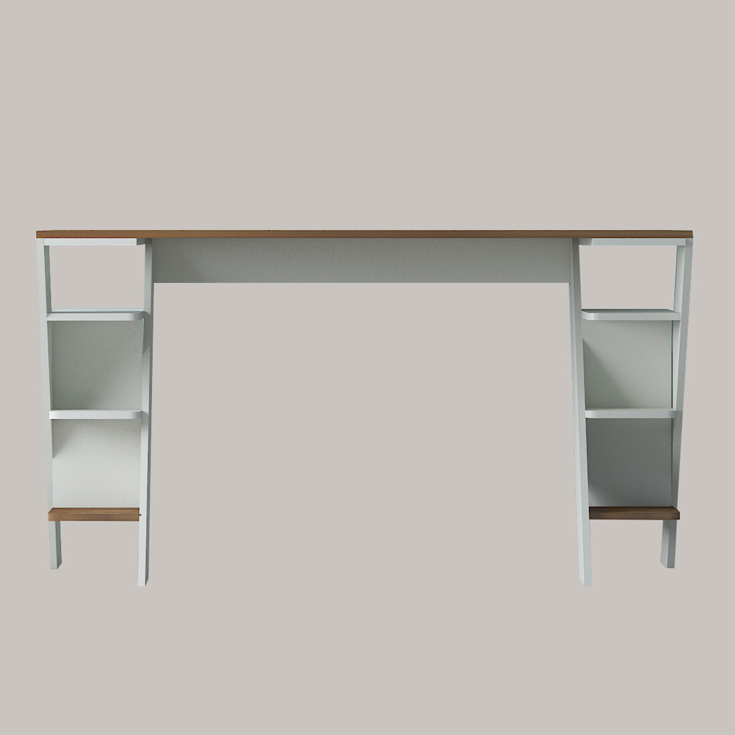 Image of Wood You Engineered Wood Study Table (Free Standing, Finish Color - Lyon Teak, Knock Down)