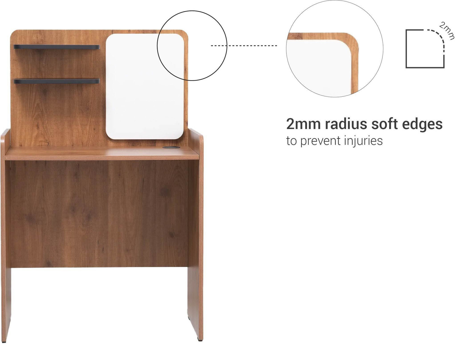Image of FURLENCO Lana Brand New Engineered Wood Study Table (Free Standing, Finish Color - Brown, Knock Down)