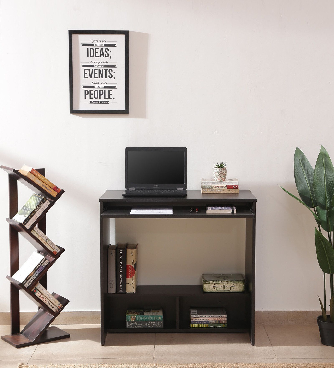 Image of AURALIVIN Engineered Wood Study Table (Free Standing, Finish Color - Brown, Pre-assembled)