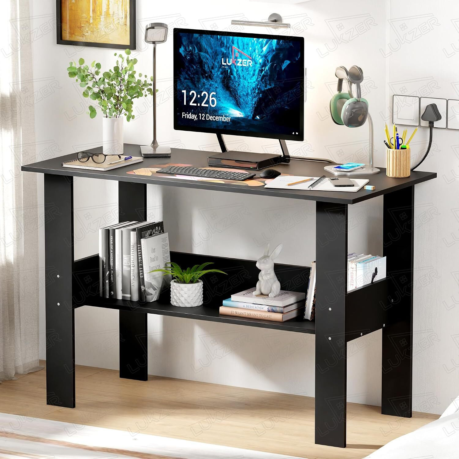 Image of ESTANTERIA Engineered Wood Multipurpose Table (Free Standing, Finish Color - Black, DIY(Do-It-Yourself))