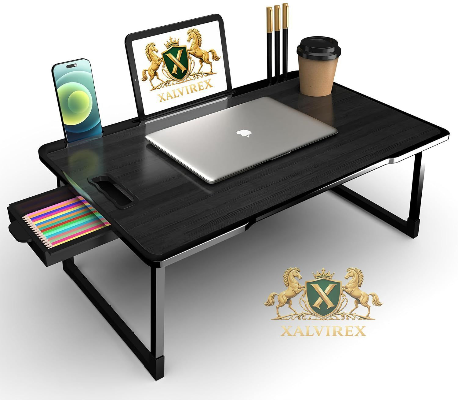 XALVIREX Black Plastic Portable Laptop Table - Image 1