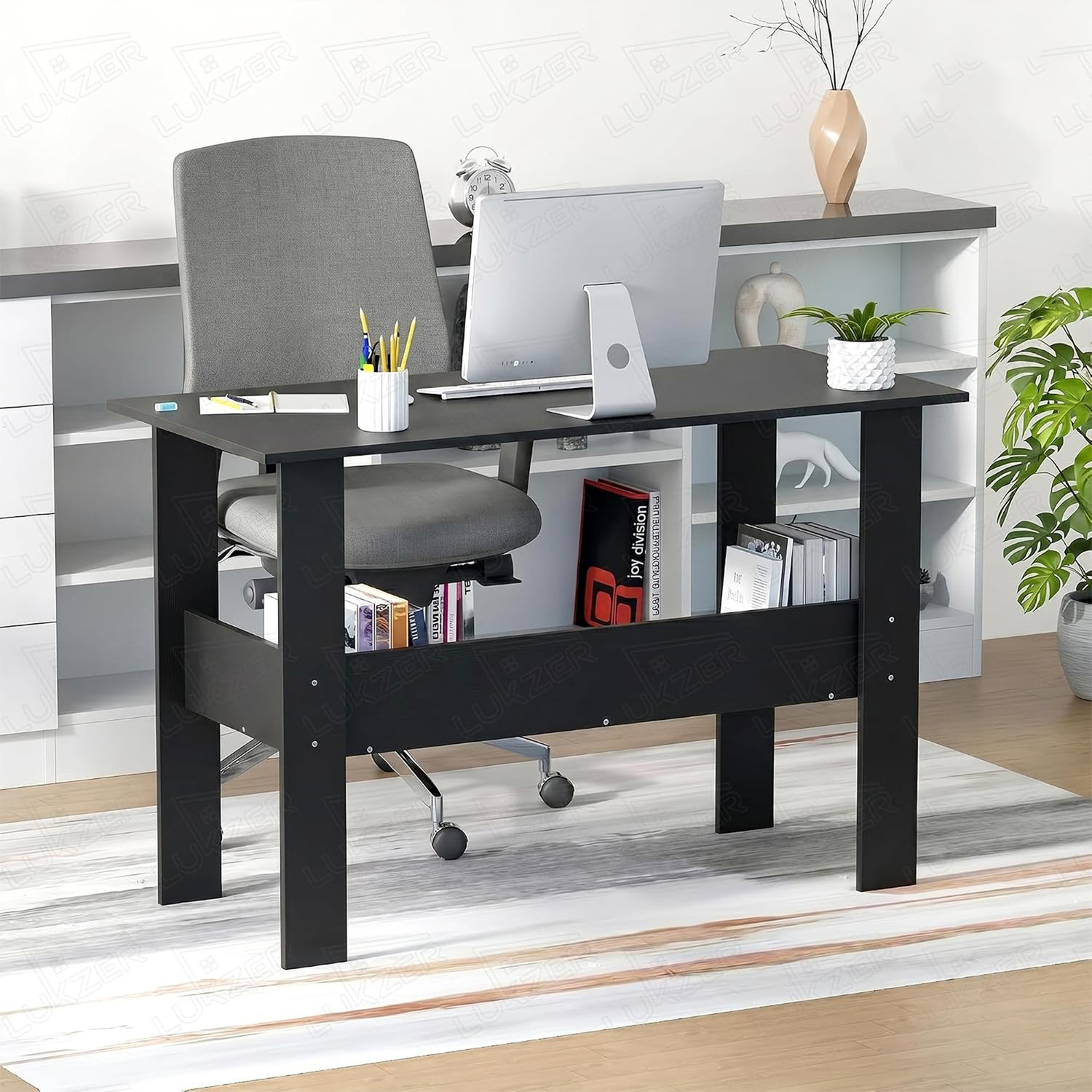 Image of ESTANTERIA Engineered Wood Multipurpose Table (Free Standing, Finish Color - Black, DIY(Do-It-Yourself))