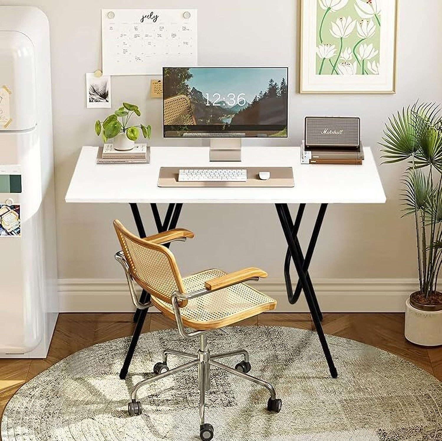 Image of CATIVE Engineered Wood Multipurpose Table (Free Standing, Finish Color - White, DIY(Do-It-Yourself))