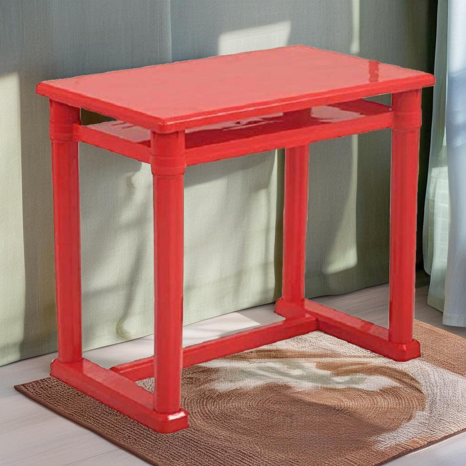 Image of Supreme Plastic Study Table (Free Standing, Finish Color - RED, DIY(Do-It-Yourself))