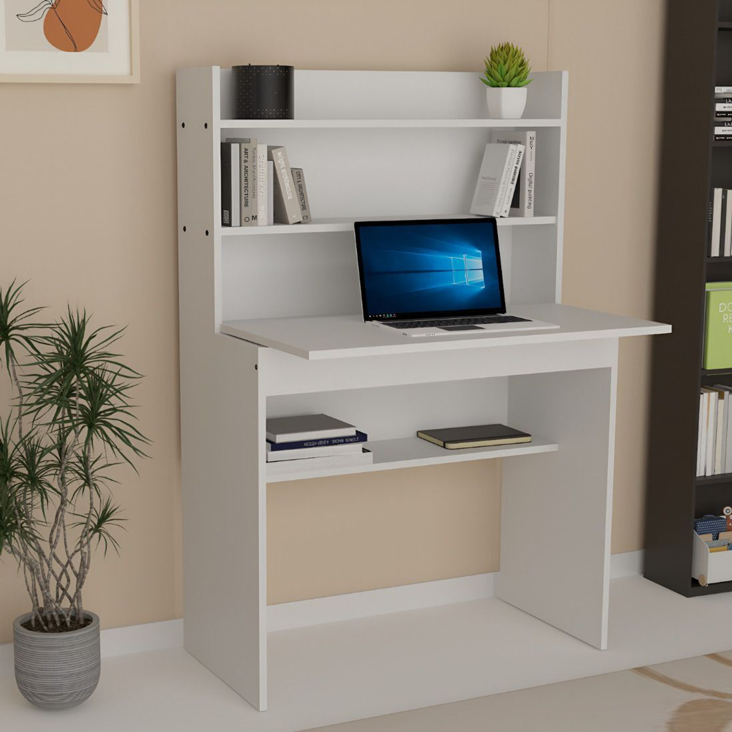 Image of DST CRAFT Engineered Wood Multipurpose Table (Free Standing, Finish Color - White, DIY(Do-It-Yourself))