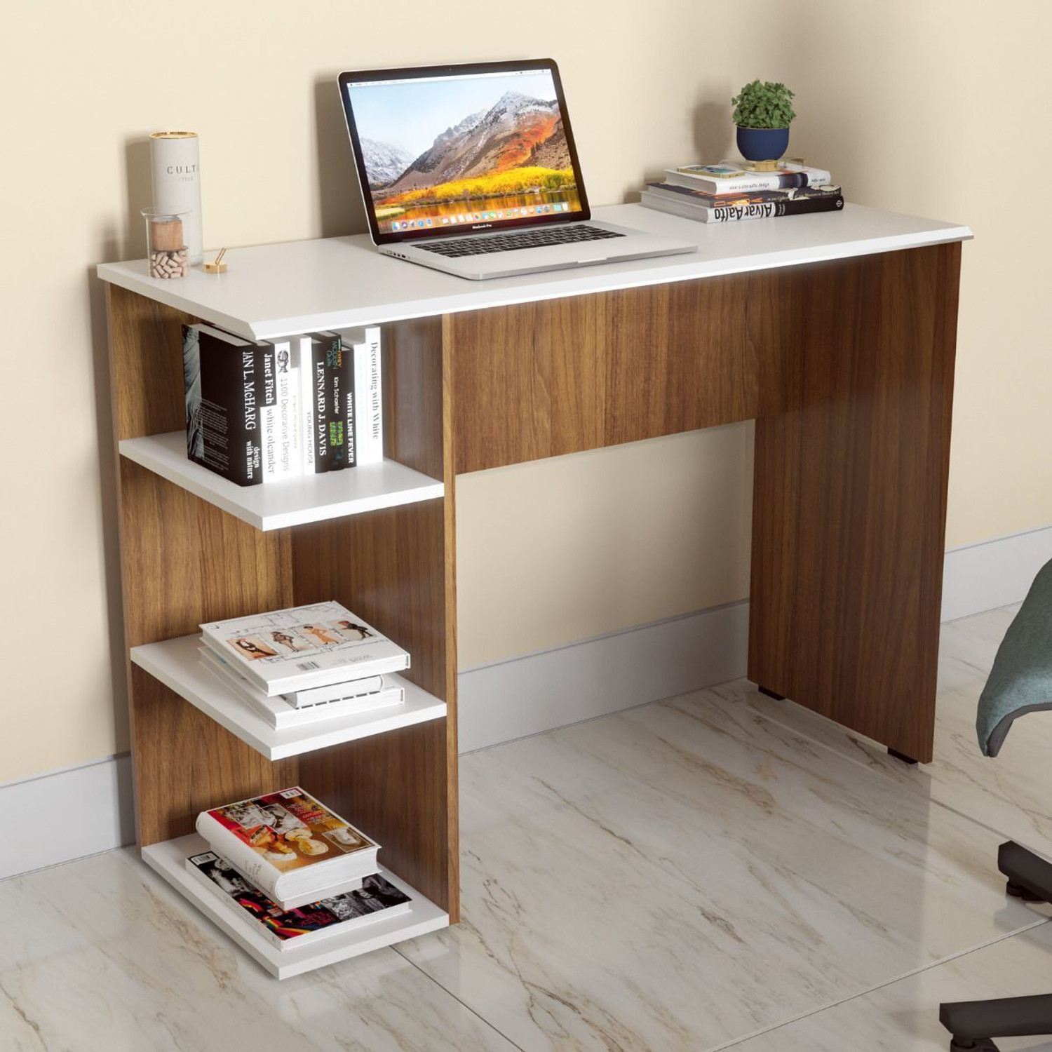 Image of DST CRAFT Engineered Wood Multipurpose Table (Free Standing, Finish Color - White, DIY(Do-It-Yourself))