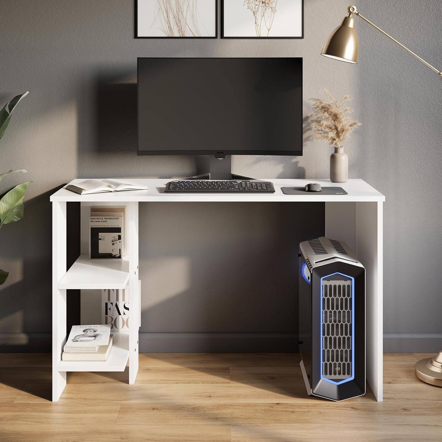 Image of DST CRAFT Engineered Wood Multipurpose Table (Free Standing, Finish Color - White, DIY(Do-It-Yourself))