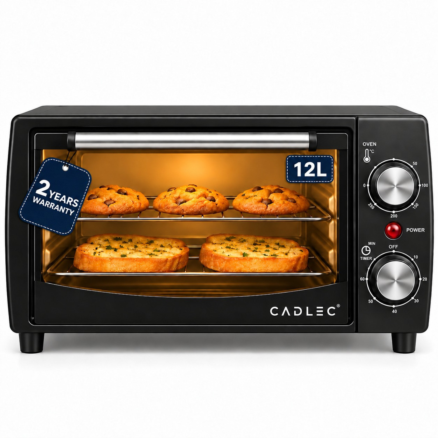 Cadlec 12-Litre Oven Toaster Grill OTG Cruise, Black - Image 1