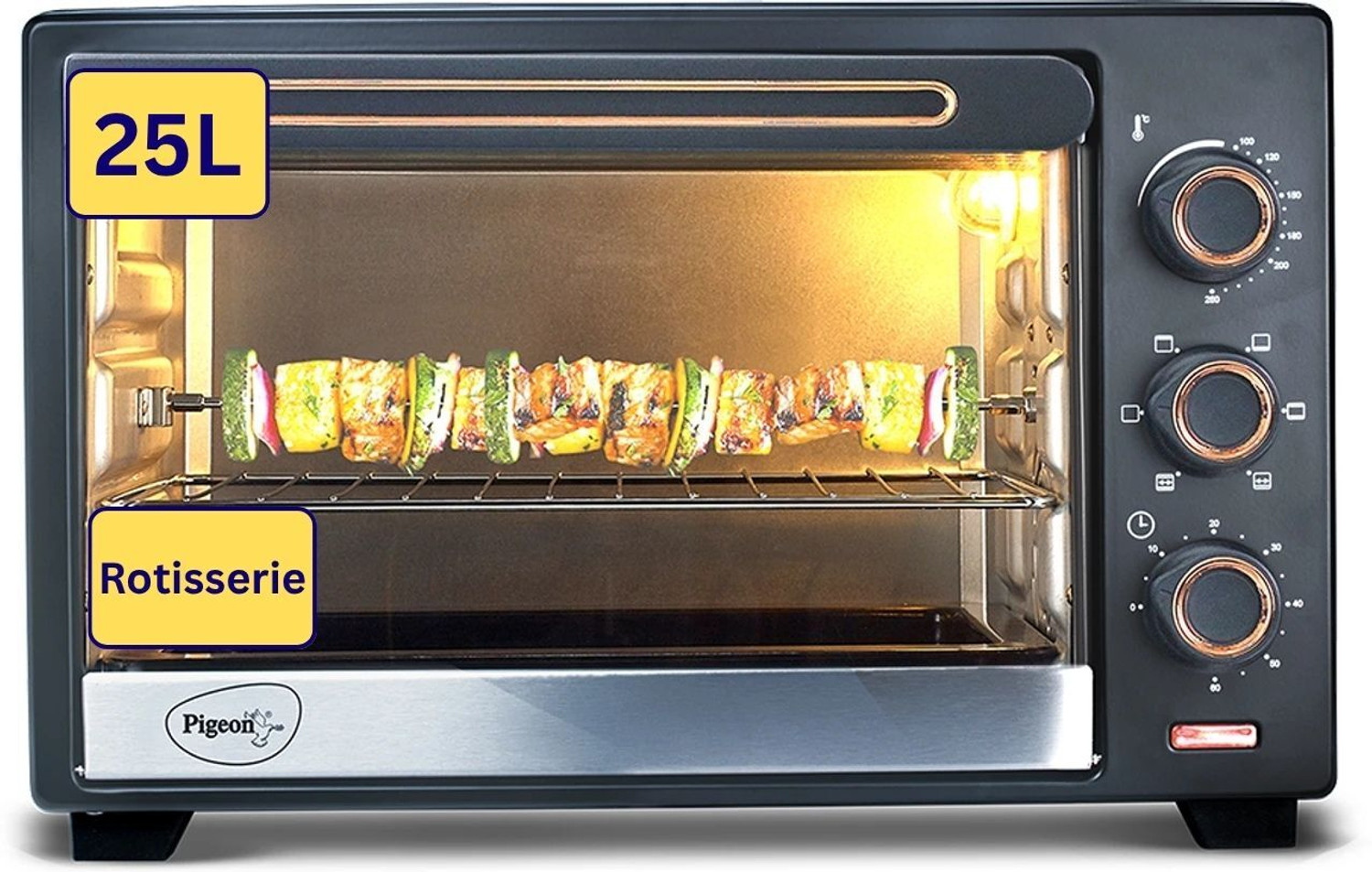 Pigeon 25-Litre Black OTG with Rotisserie - Image 6