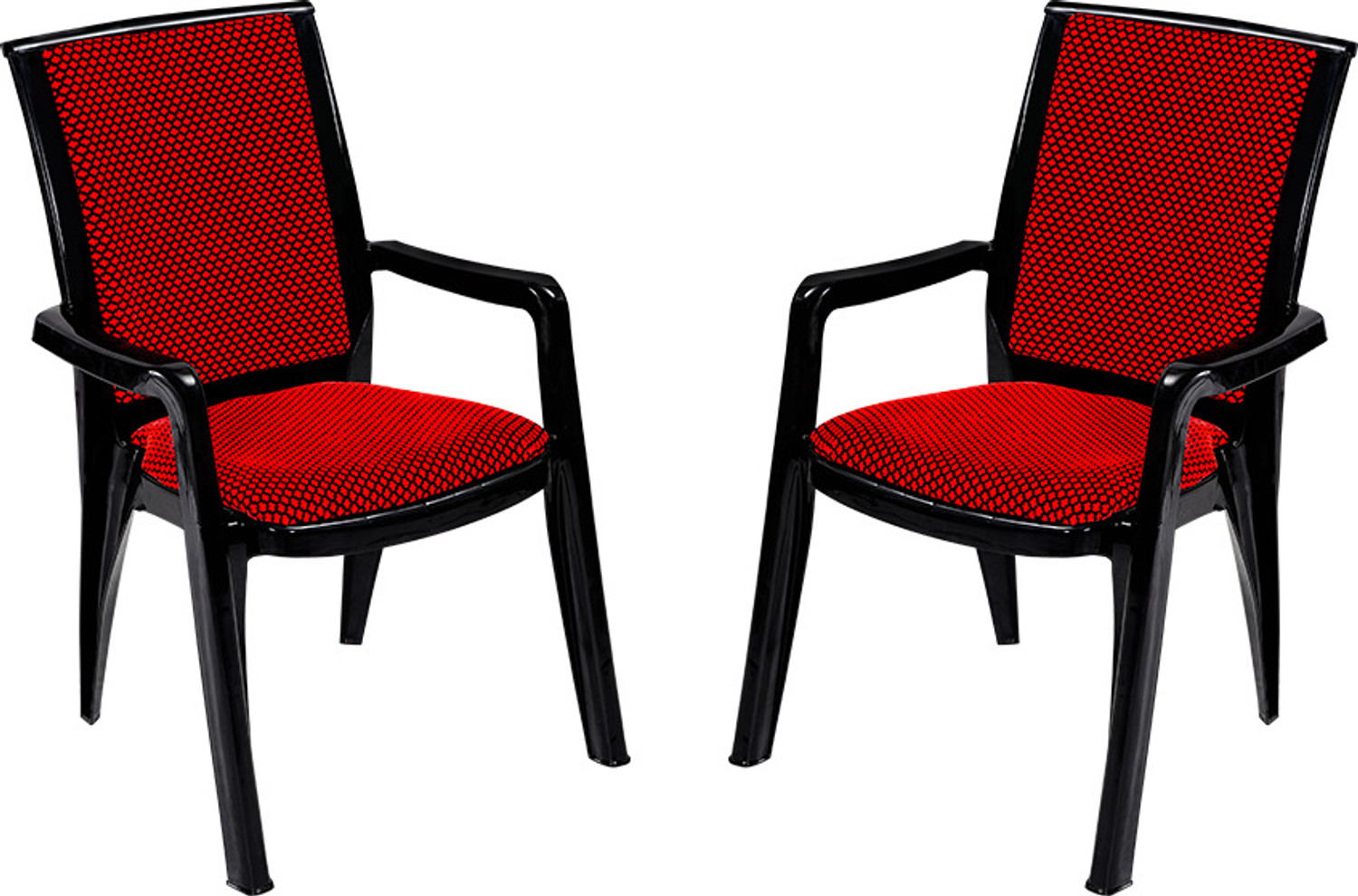 Image of MAHARAJA Alpha Comfort Chair with Armrest for Home & Office Use Plastic Outdoor Chair (Brown, Set of 6, Pre-assembled)