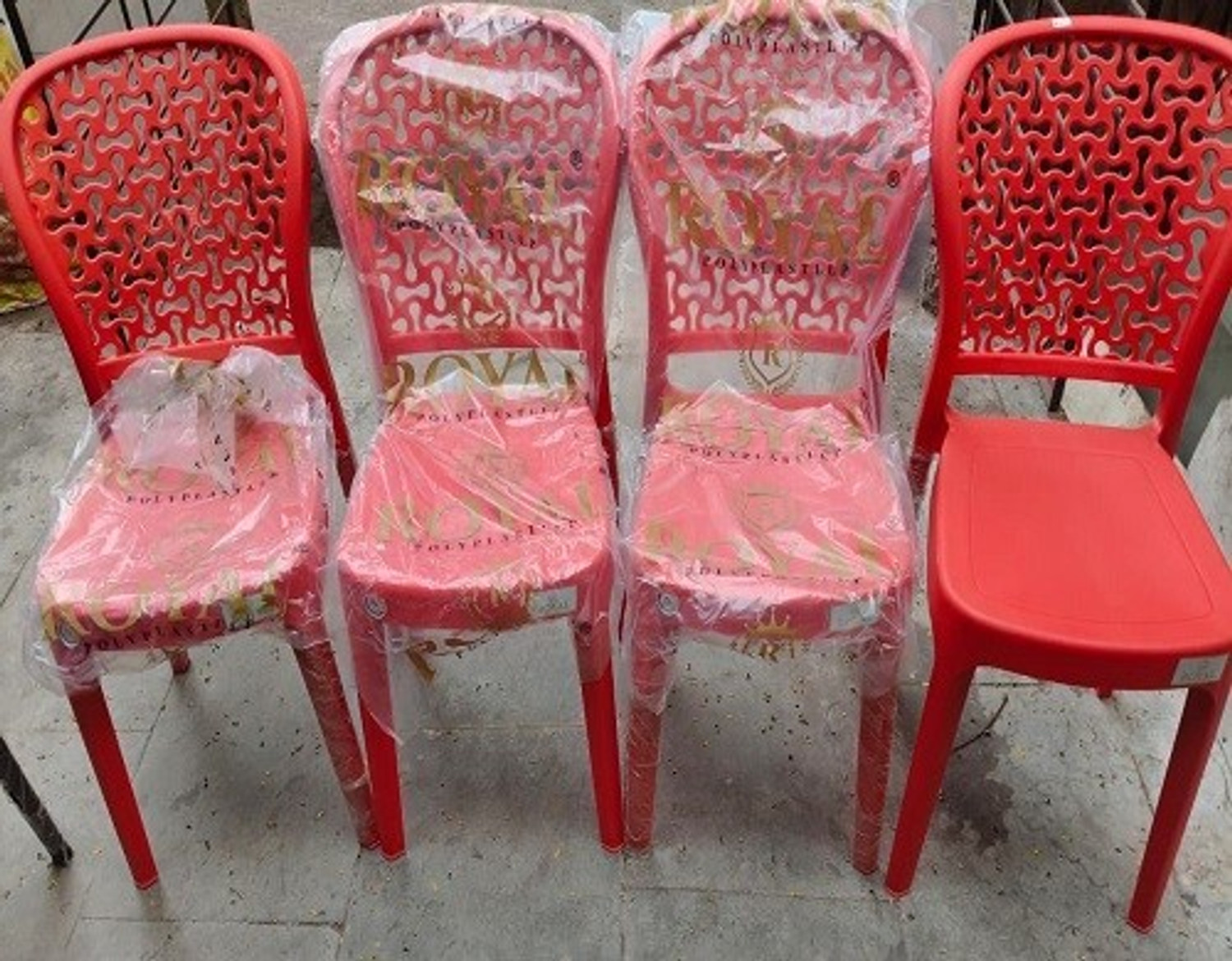 Image of ROYAL POLY PLAST Plastic Cafeteria Chair (YES, Set of 4, DIY(Do-It-Yourself))