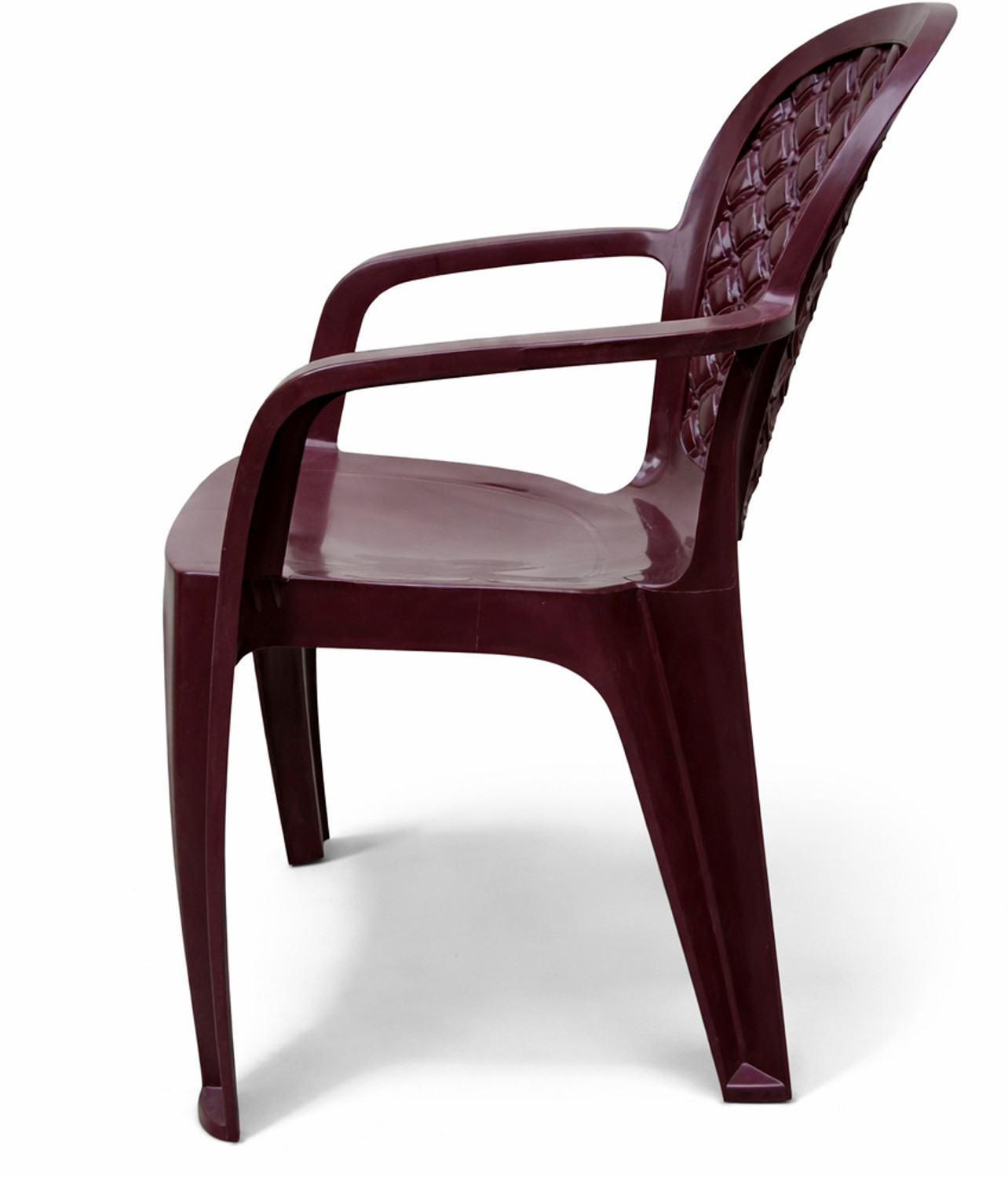 Image of ARLAVYA Premium Quality Plastic Arm Chair for Home, Office, Garden, Cafeteria Plastic Outdoor Chair (Brown, Set of 2, Pre-assembled)