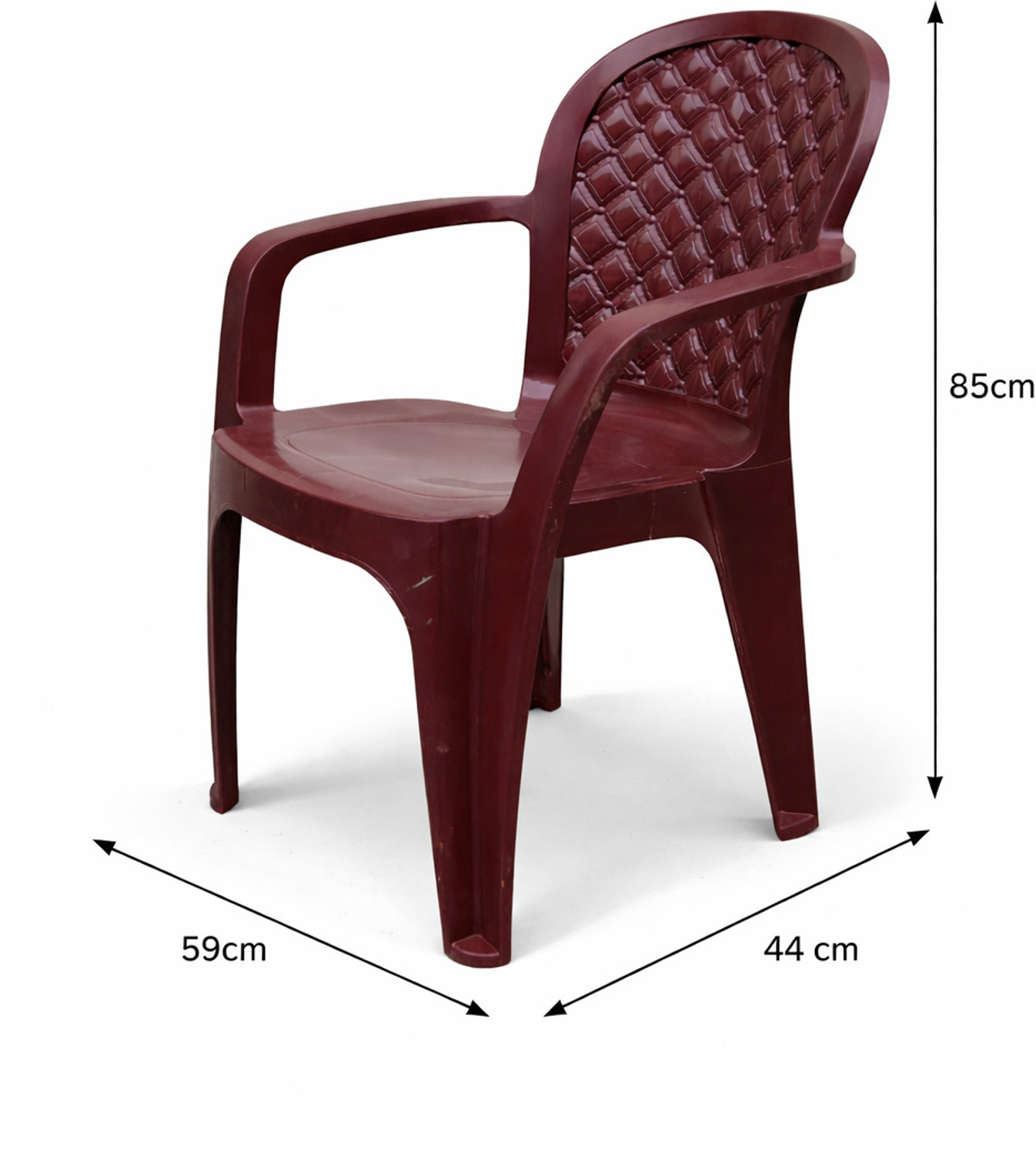 Image of ARLAVYA Premium Quality Plastic Arm Chair for Home, Office, Garden, Cafeteria Plastic Outdoor Chair (Brown, Set of 2, Pre-assembled)