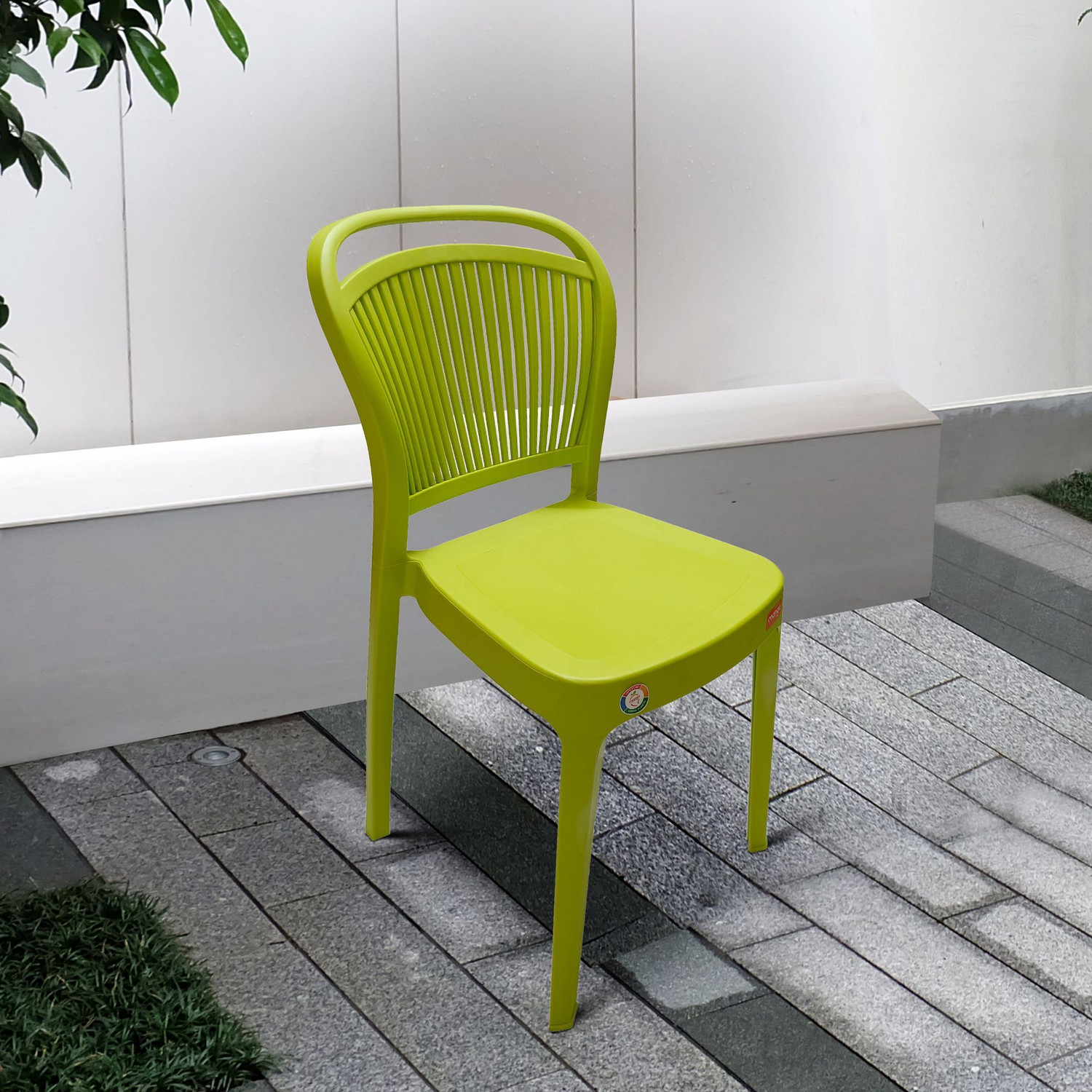 Image of COMFORT Creation Oxy Plastic Chair for Home /Glossy Finish Chair for Office /Dining Room, Kitchen Plastic Outdoor Chair (Metalic Green, Pre-assembled)