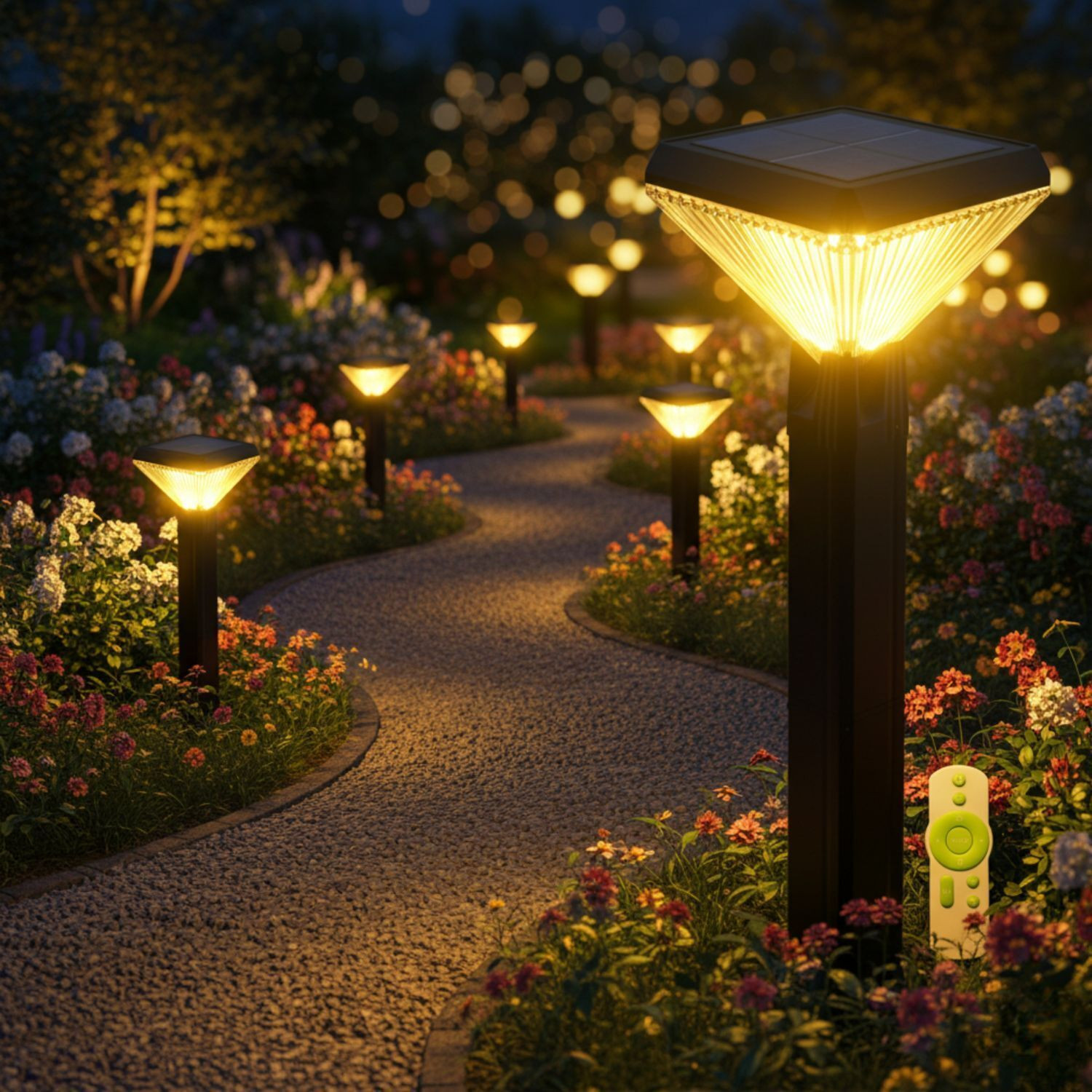 Image of Homehop Solar Lights Outdoor Waterproof 50W Wireless Flood LED Wall lamp for Home Garden Solar Light Set (Wall Mounted Pack of 1)