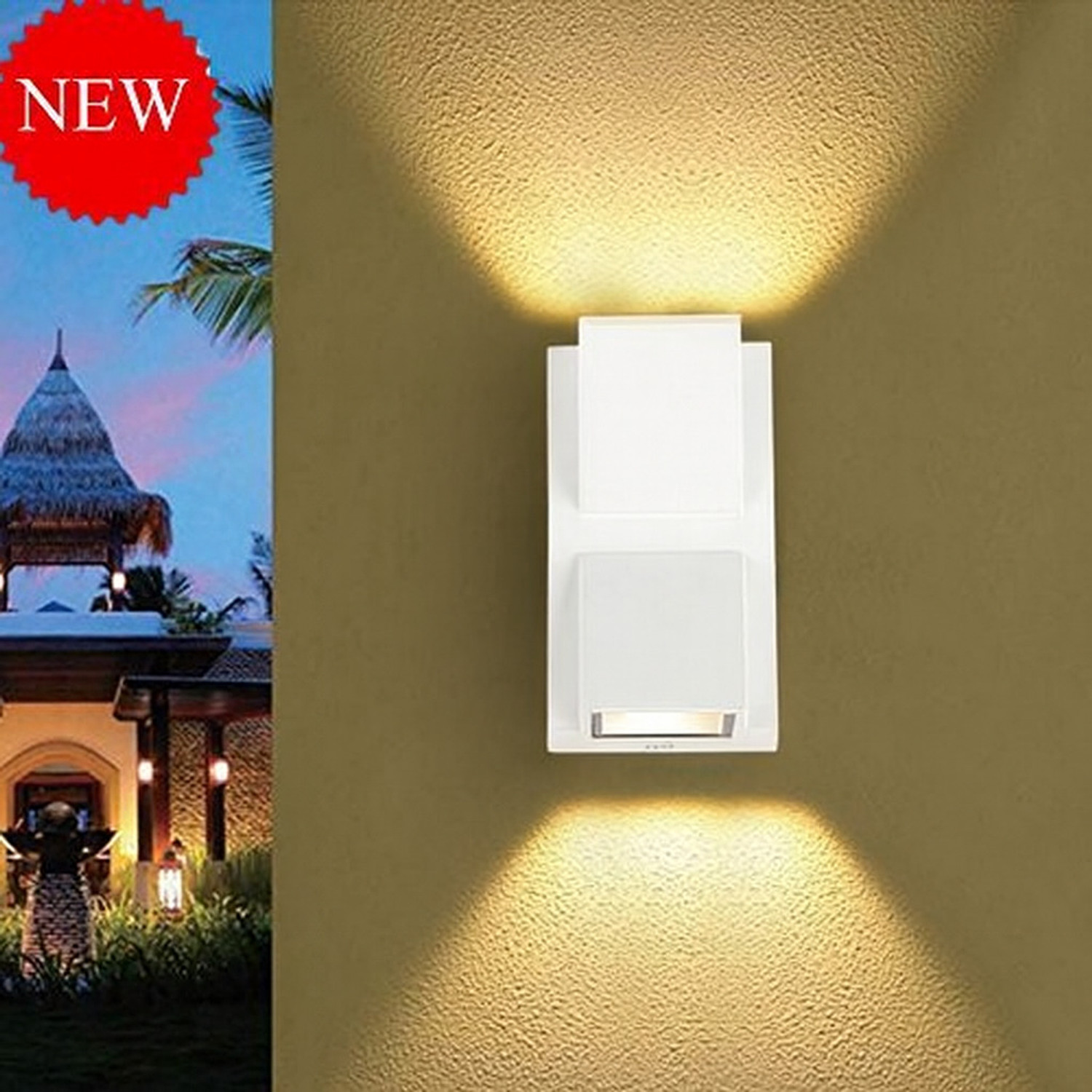 Image of Hybrix LED Up /Down Wall Light, 10 Watt Optical COB LED, White Body, Shock Proof Premium Look, Warm White Light, IP67 Waterproof for Indoor /Outdoor Use (SINGLE) Post Light Outdoor Lamp (White)
