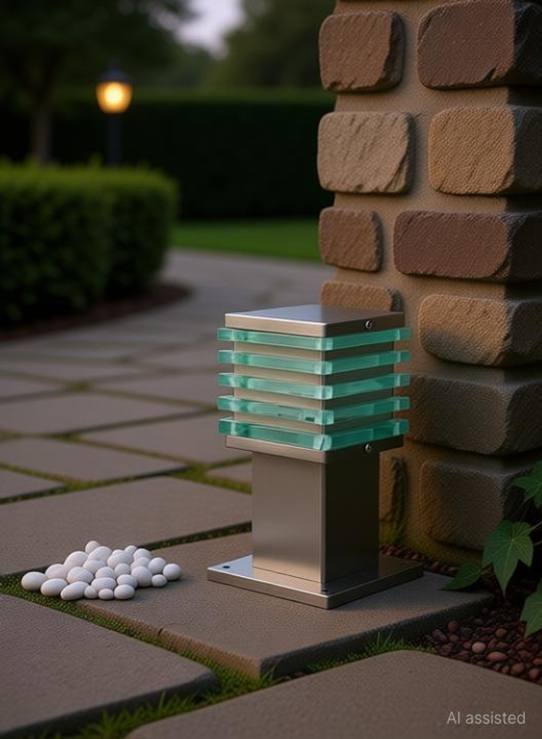 Image of DENICRAAS 00002 Gate Light Outdoor Lamp (Silver)