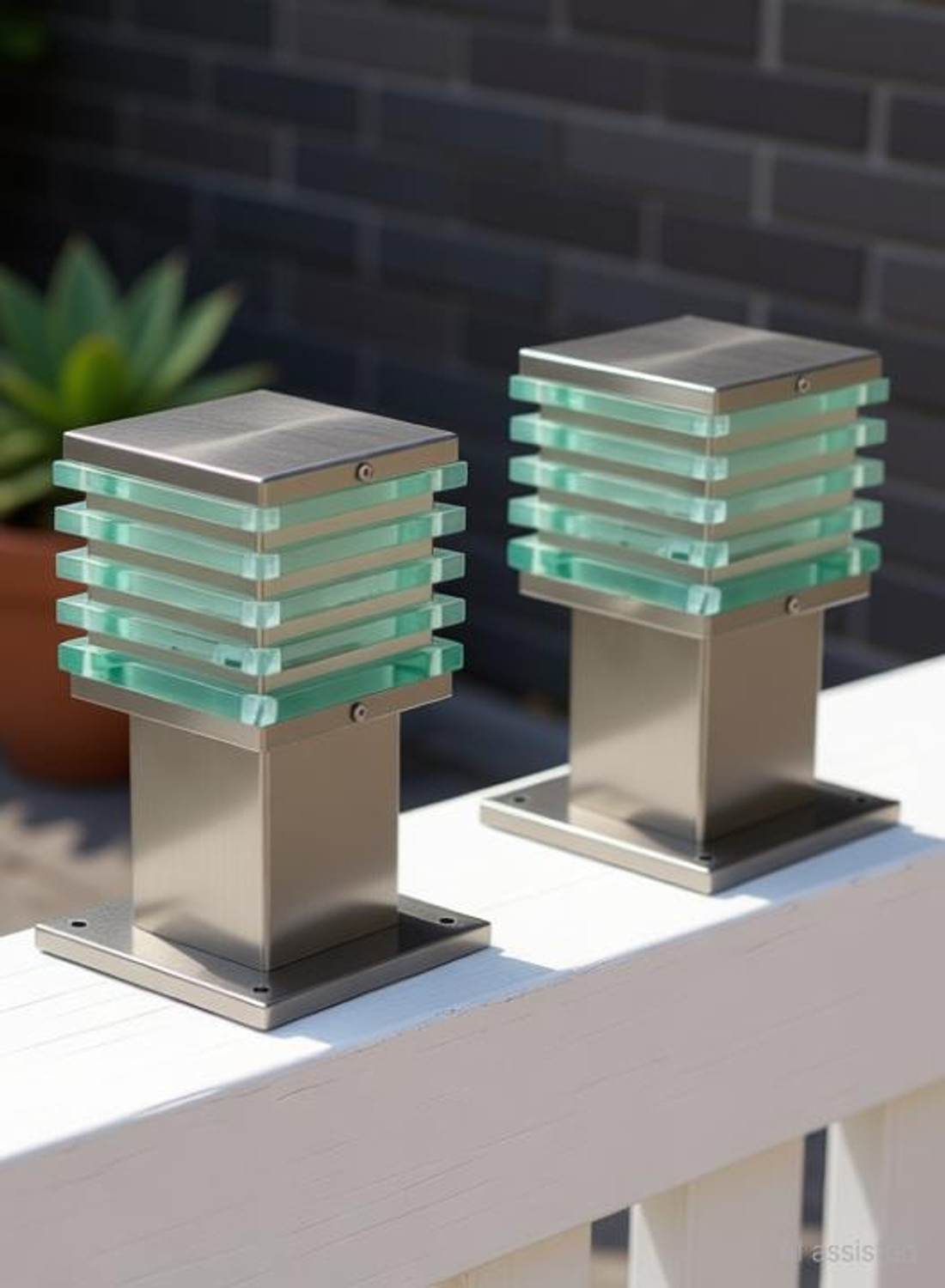 Image of DENICRAAS 00002 Gate Light Outdoor Lamp (Silver)