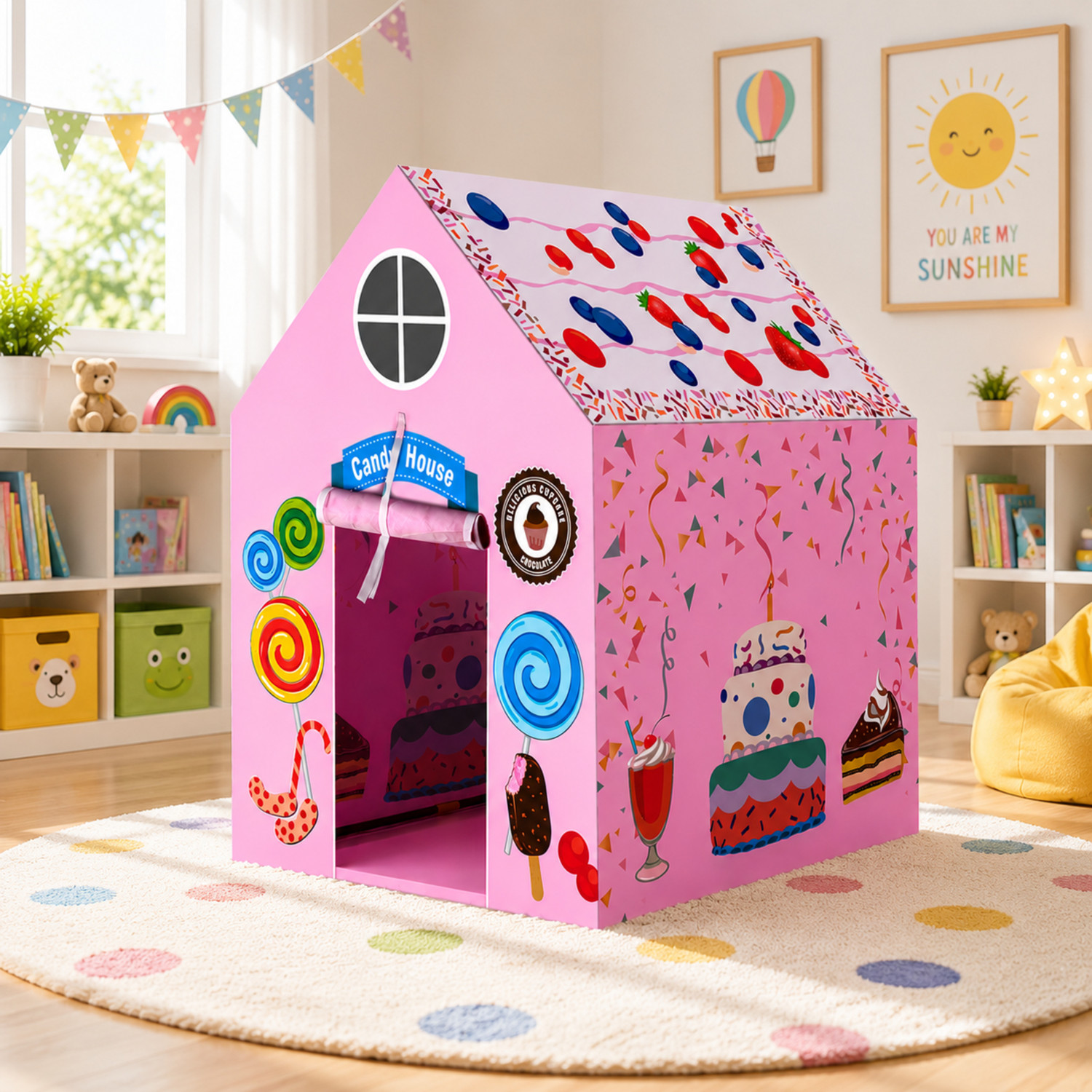 Image of Gurukrupa International Jumbo Size Extremely Light Weight Kids Play Tent House for 3-13 Year Old Girls and Boys (Multicolor)