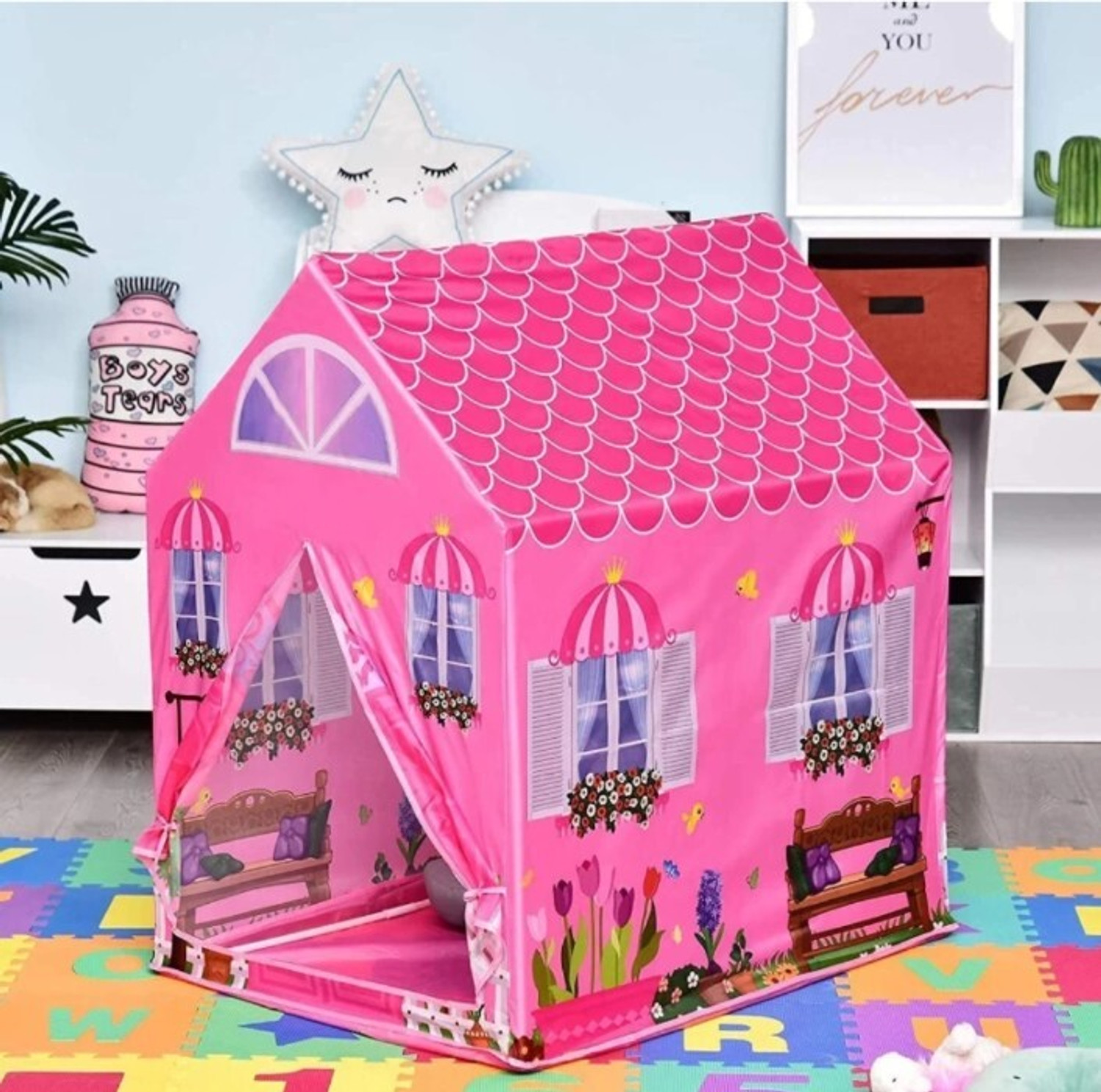 Image of DIANOR Colorfull and Extremely Light Weight Indoor and Outdoor Kids Play Tent House (Pink)