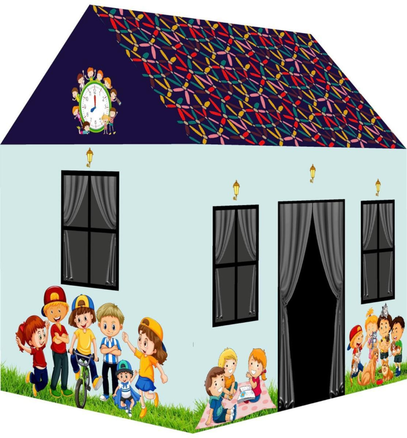 Image of Gurukrupa International Jumbo Size Extremely Light Weight Kids Play Tent House for 3-13 Year Old Girls and Boys (Multicolor)