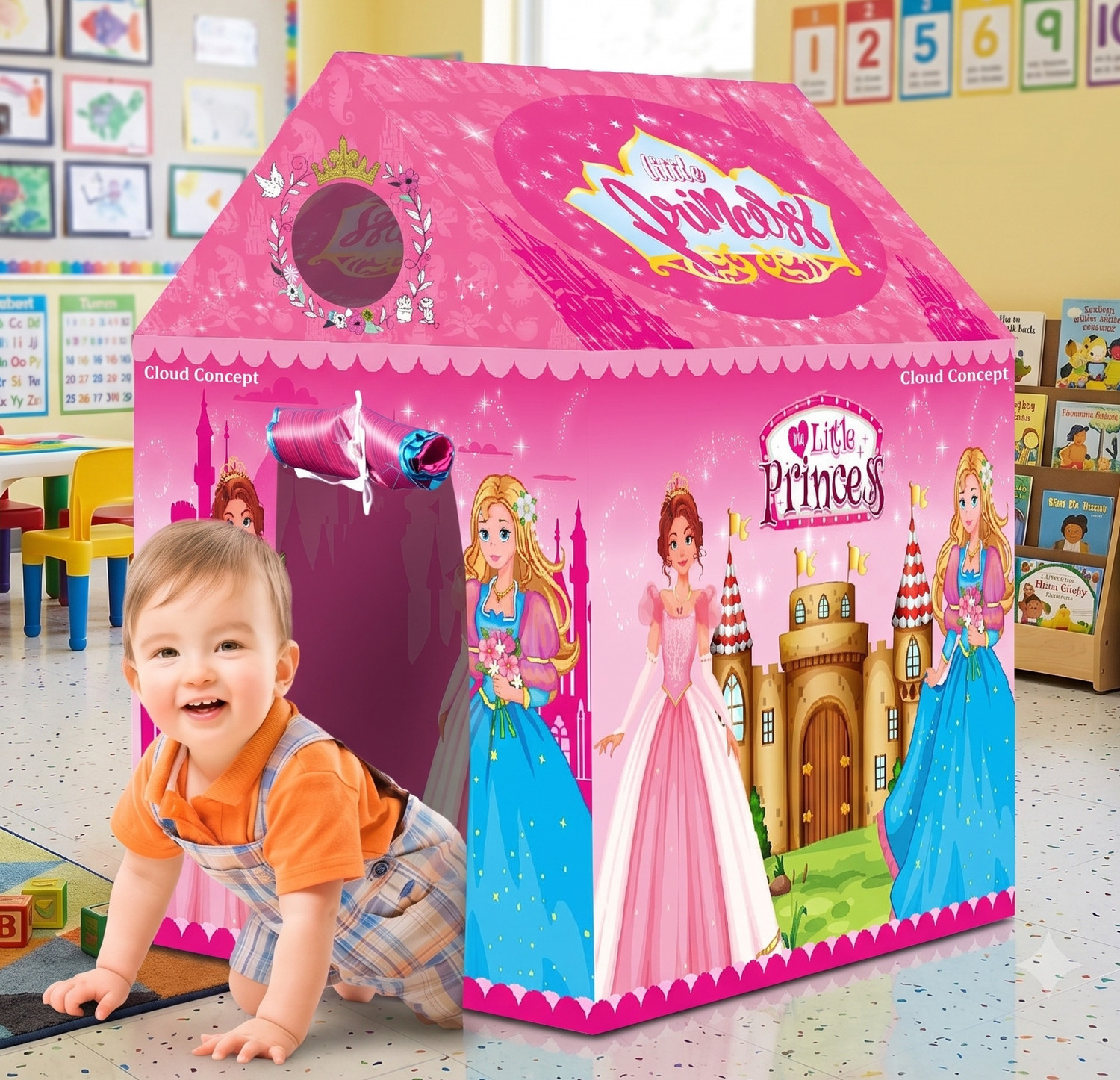 Image of Gurukrupa International Jumbo Size Extremely Light Weight Kids Play Tent House for 3-13 Year Old Girls and Boys (Multicolor)