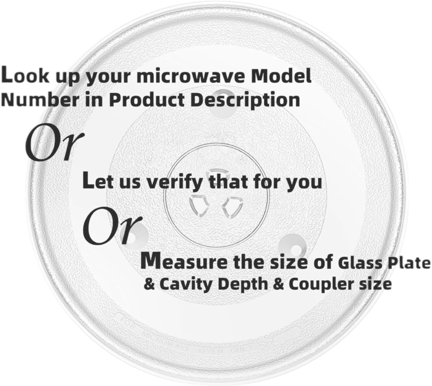 Image of Sai Service Center Microwave Oven Turntable Glass Plate (12.4 inch / 315 mm) - Midea 25L, 30L) Fiber Glass Microwave Turntable Plate