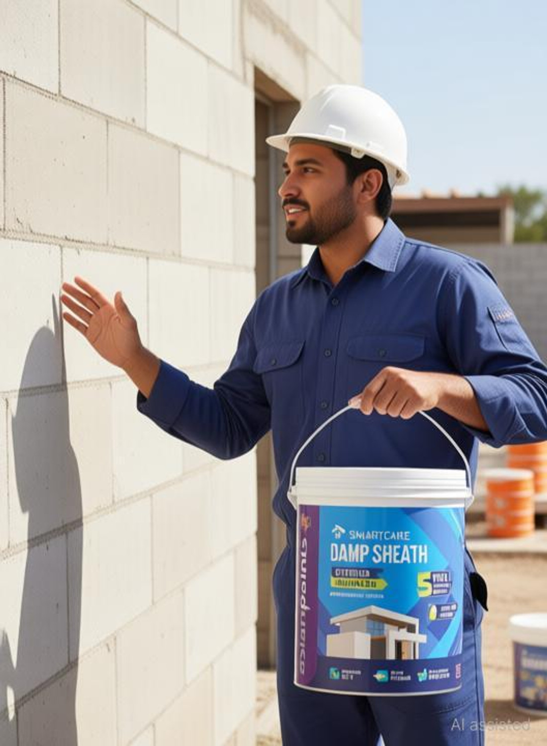 Image of Asian Paints SMARTCARE DAMP SHEATH EXTERIOR WHITE WALL PRIMER WHITE Emulsion Wall Paint (1 L)