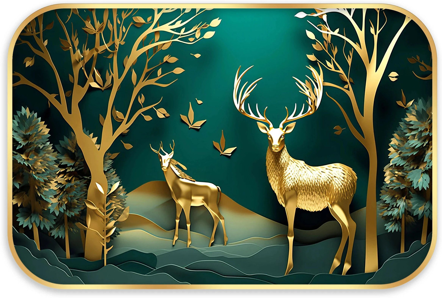 Image of Heritagecrafts Crystal Radha Photo With Golden Strip Digital Reprint 12 inch x 18 inch Painting (Without Frame)