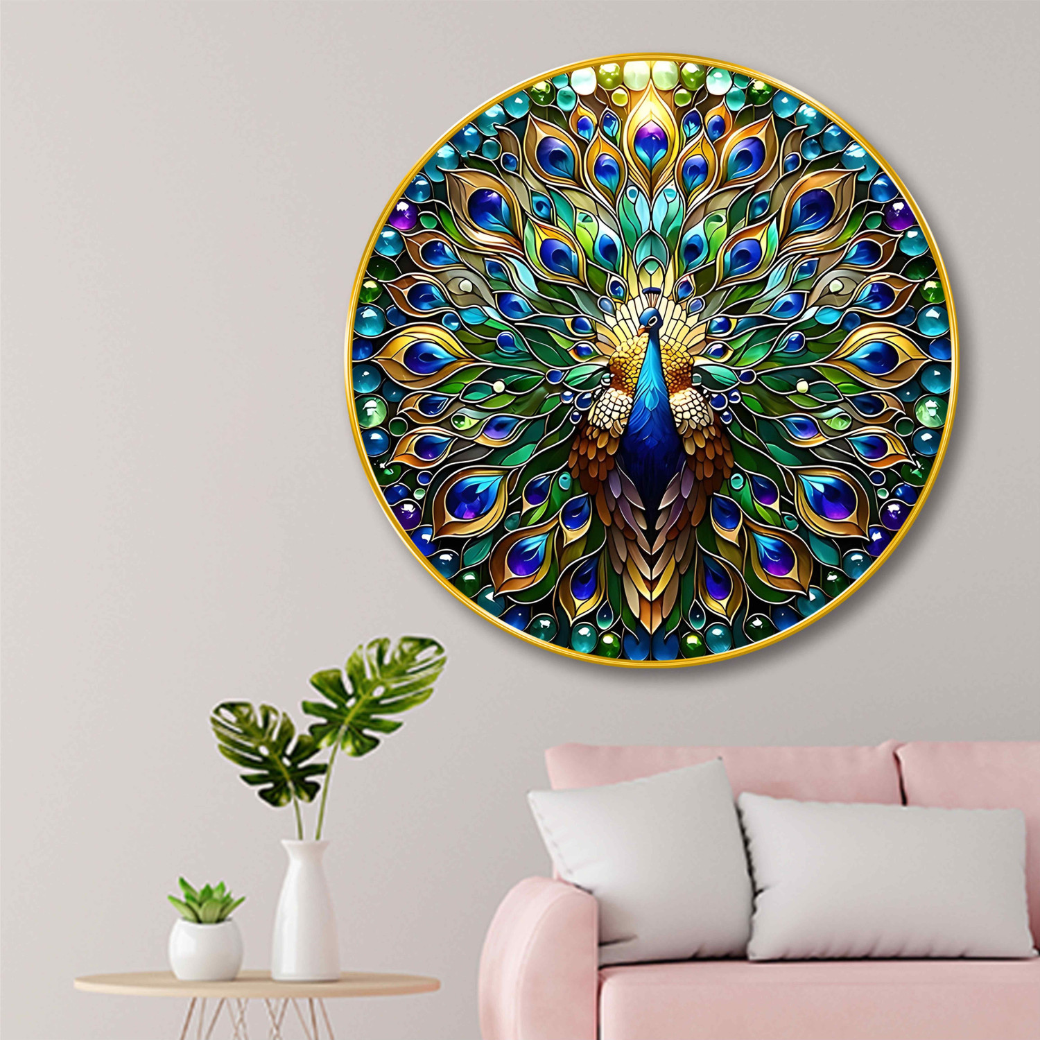 Image of TAHandicrafts 3D Ginkgo Leaves and Deer Metal Wall Art Decor, Handmade Wall Hanging Sculpture 3D Painting 50 inch x 20 inch Painting (With Frame, Pack of 3)