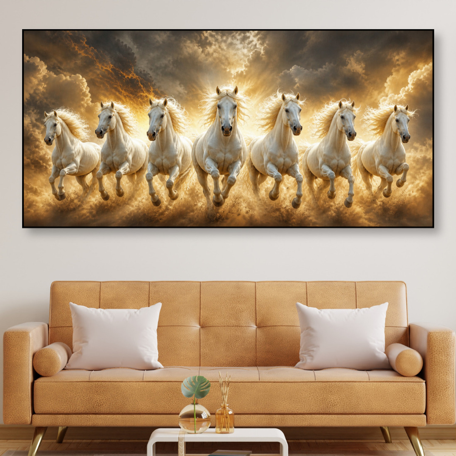Image of TAHandicrafts 3D Ginkgo Leaves and Deer Metal Wall Art Decor, Handmade Wall Hanging Sculpture 3D Painting 50 inch x 20 inch Painting (With Frame, Pack of 3)