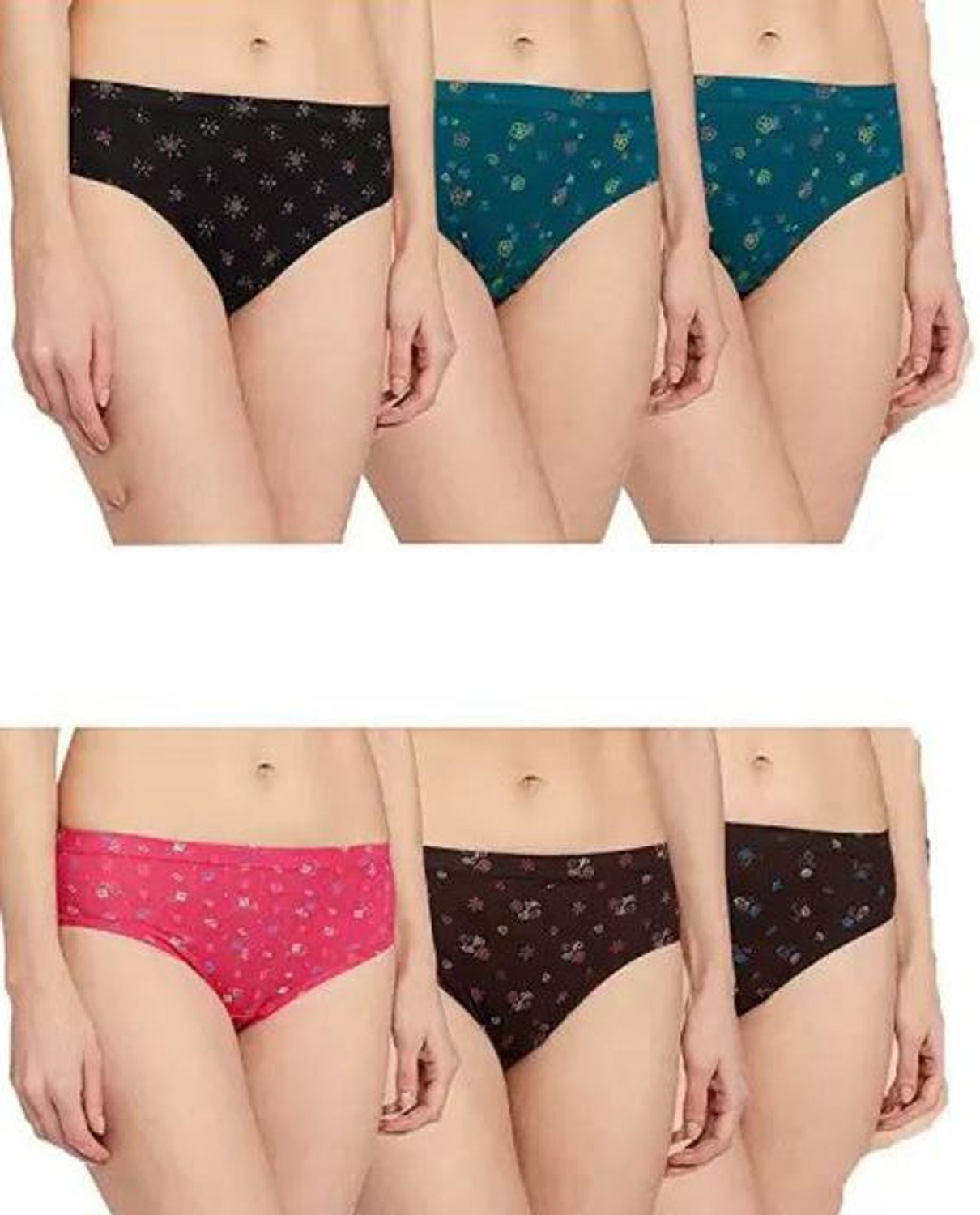 Image of CCavenders Pack of 6 Women Hipster Multicolor Panty