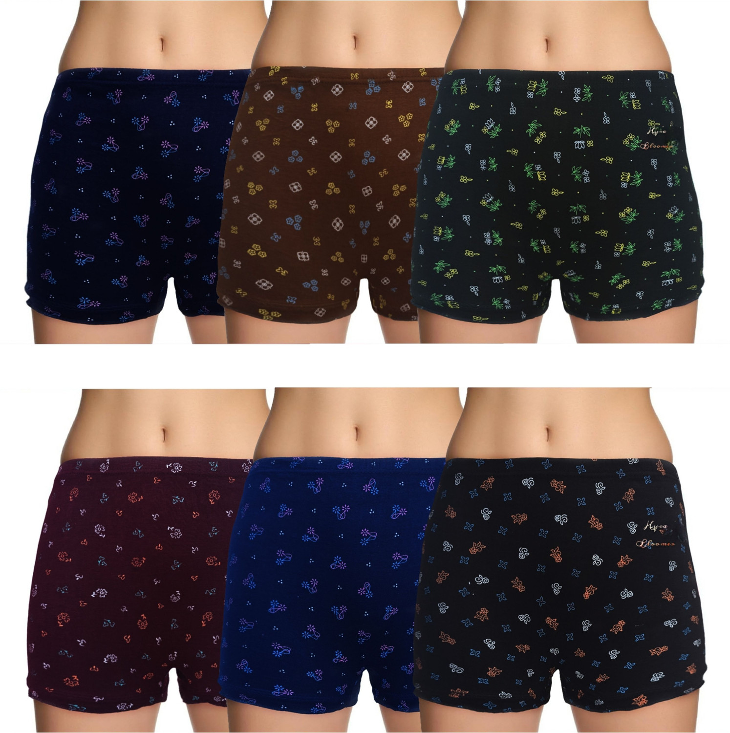Image of jocker Pack of 5 Women Boy Short White, Pink, Grey, Red, Dark Blue Panty