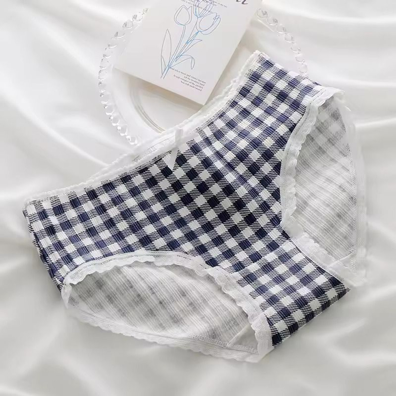 Image of Wincly Fashion Pack of 3 Women Hipster White, Blue Panty