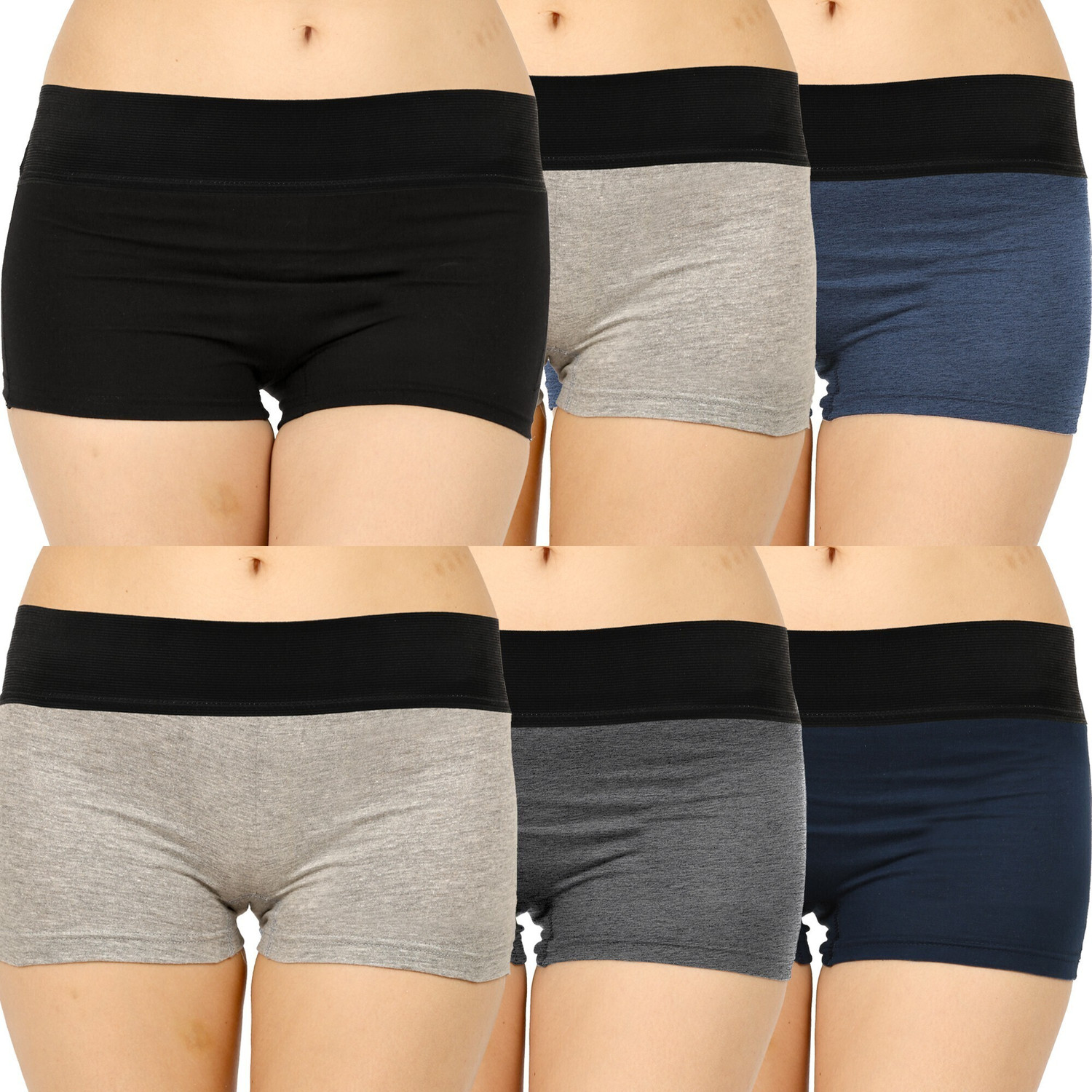Image of jocker Pack of 5 Women Boy Short White, Pink, Grey, Red, Dark Blue Panty