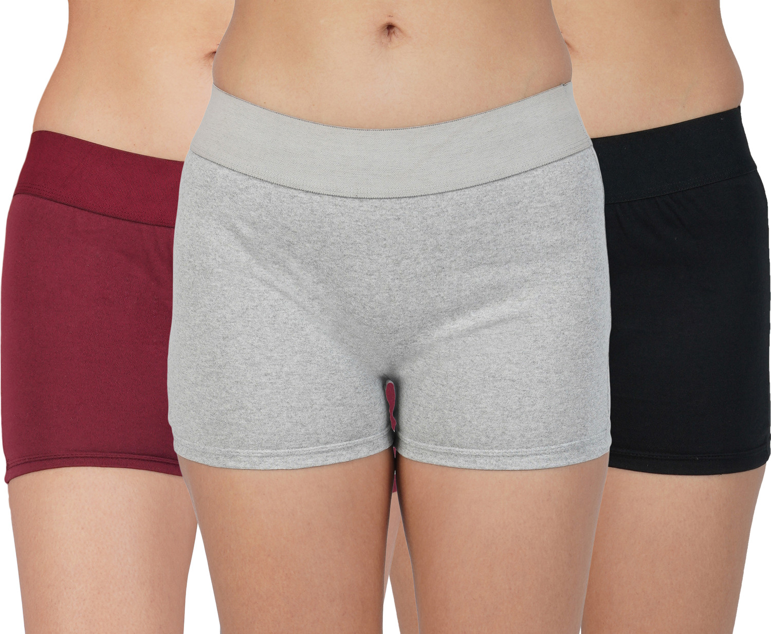 Image of jocker Pack of 5 Women Boy Short White, Pink, Grey, Red, Dark Blue Panty