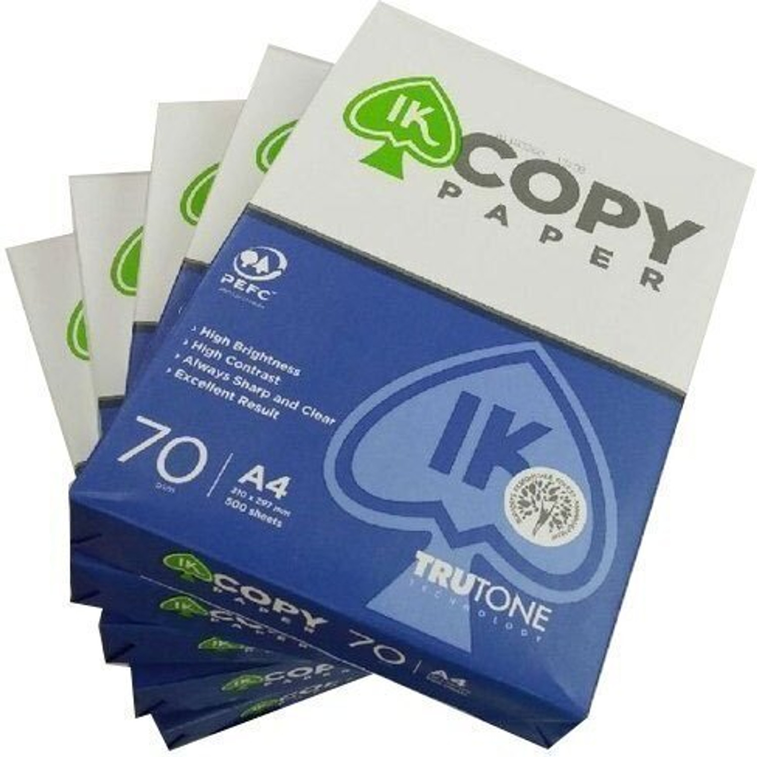 Image of IK COPY TrutOne Unruled A4 70 gsm Printer Paper (Set of 5, White)