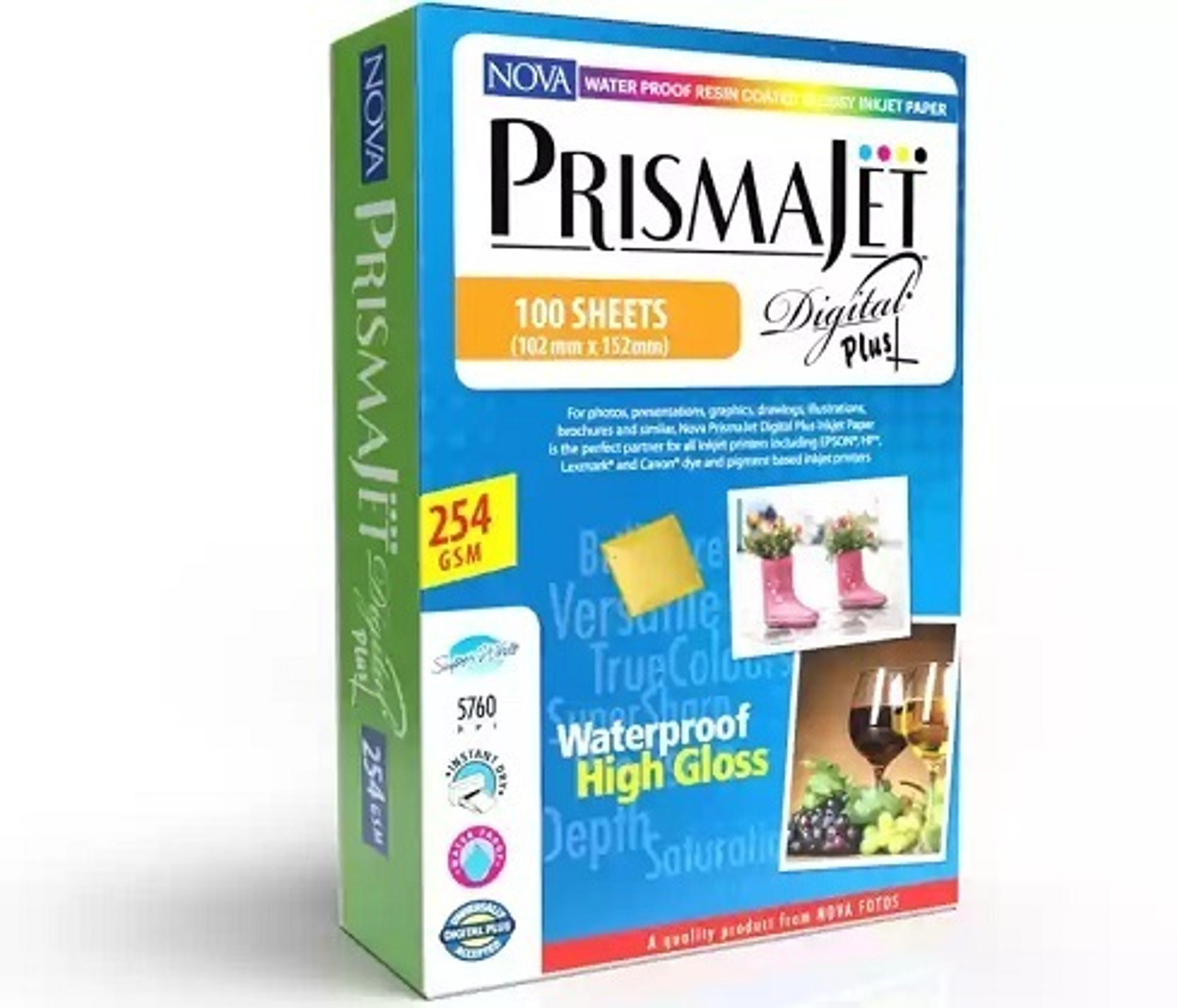 Image of Alif Groups Prismajet Unruled 4x6 Inch. 254 gsm Inkjet Paper (Set of 1, White)