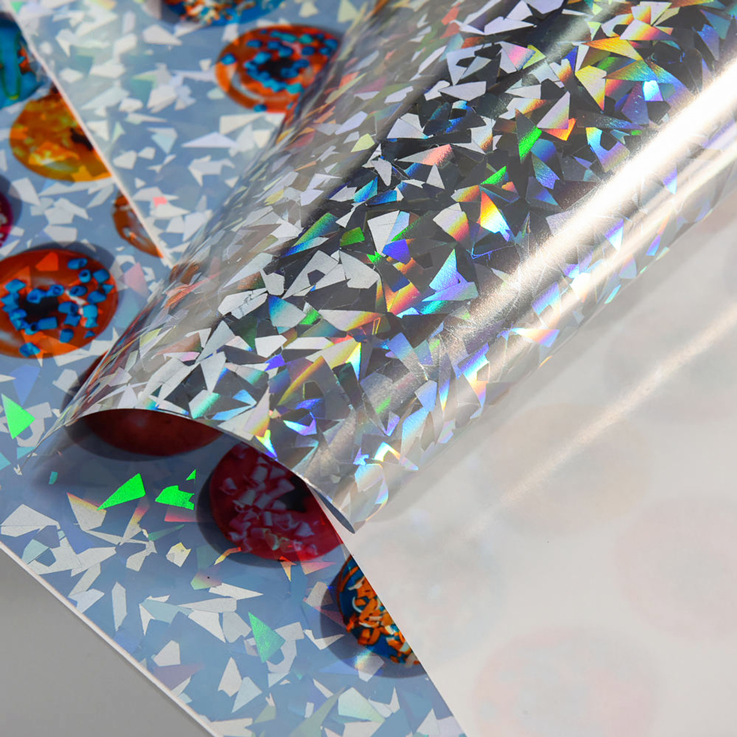 Image of BIGFALCON Premium Holographic Sticker Paper 20 Sheets Printable Vinyl sticker paper Unruled A4 (210 X 297 MM) 120 gsm Inkjet Paper (Set of 1, for Inkjet Printer, Waterproof, Self Adhesive Broken Glass Glossy Sticker Paper)