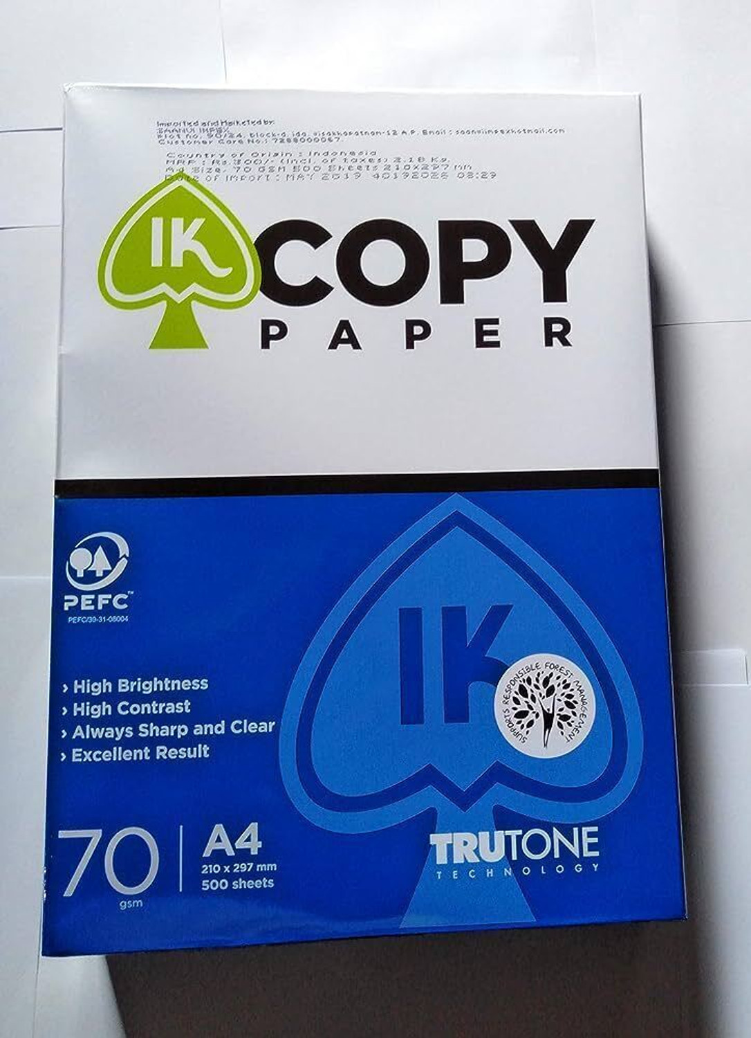 Image of IK COPY TrutOne Unruled A4 70 gsm Printer Paper (Set of 5, White)