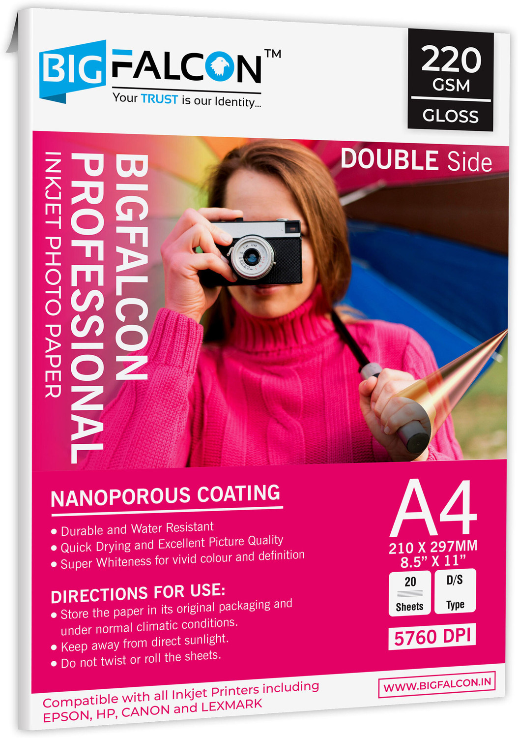 Image of Alif Groups Prismajet Unruled 4x6 Inch. 254 gsm Inkjet Paper (Set of 1, White)
