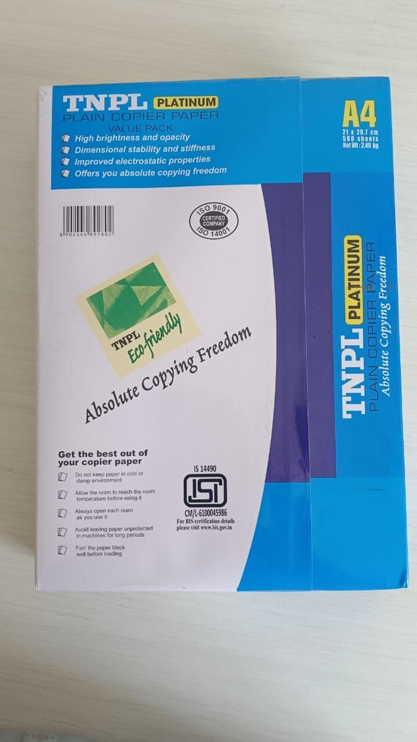 Image of JK Copier A4 Xerox paper-A4 Printer Paper [red] UNRULE A4 75 gsm Copy Paper (Set of 1, White)