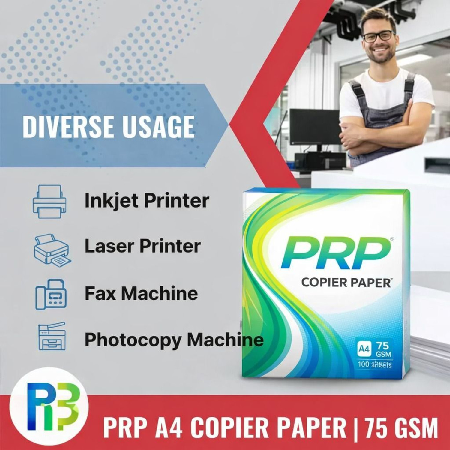 Image of PRP Premium Series 100 Pages plain paper A4 75 gsm A4 paper (Set of 1, White)
