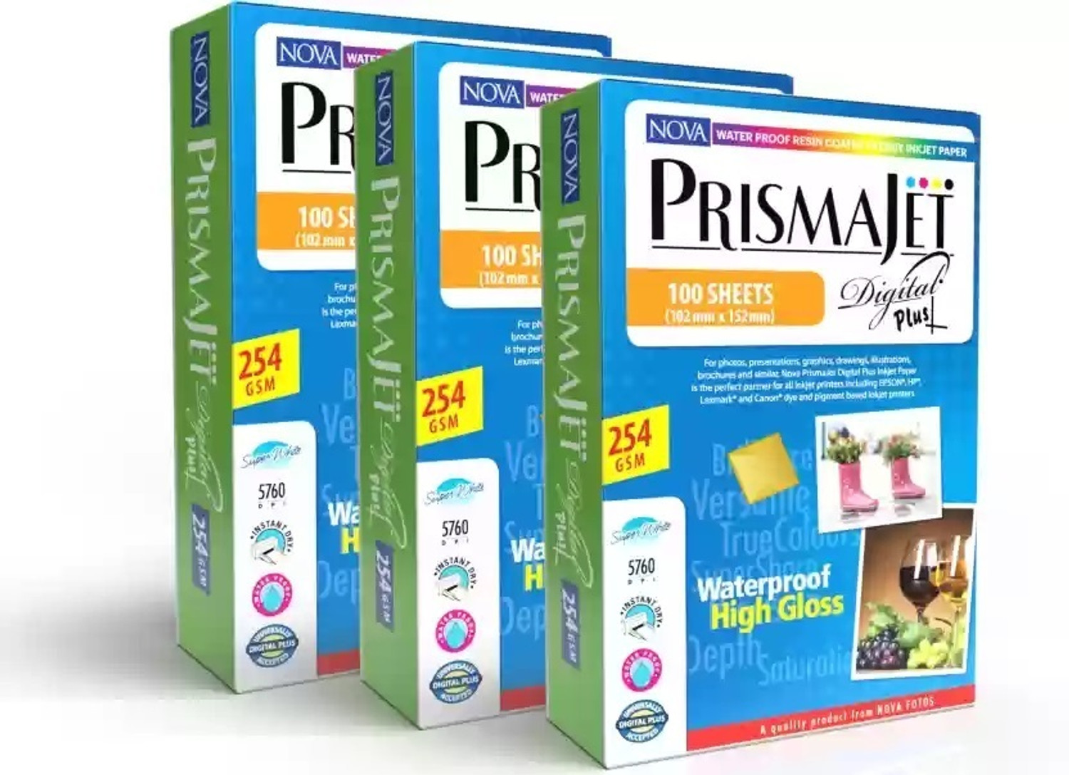 Image of Alif Groups Prismajet Unruled 4x6 Inch. 254 gsm Inkjet Paper (Set of 1, White)